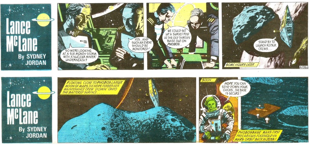 Two panels from the ASSET STRIPPERS  containing  the prediction about the Phobos landing